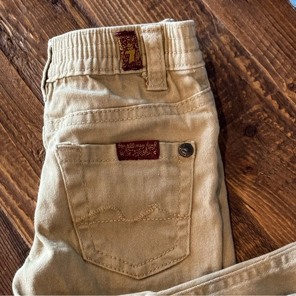 7 For All Mankind Khaki Tan Pants Jeans Size 12 Months Baby Boys Girls 12M - Picture 2 of 12